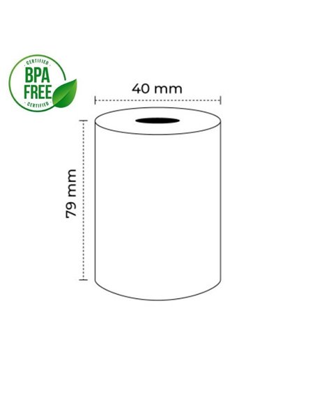Rollo Papel Térmico Genérico 79x40 8U BPAF/ 79 x 40mm/ 8 unidades