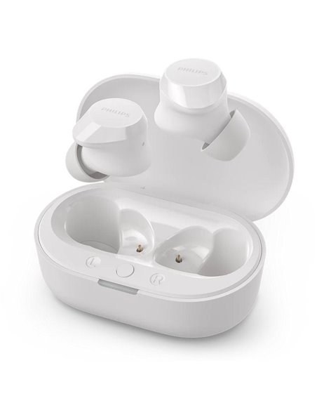 Auriculares Bluetooth Philips TAT1209 con estuche de carga/ Autonomía 6h/ Blancos