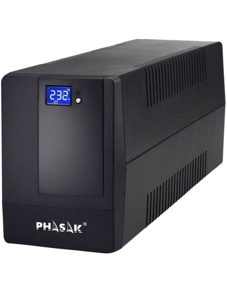 SAI Línea Interactiva Phasak 600 VA LCD/ 600VA/ 2 Salidas/ Formato Torre