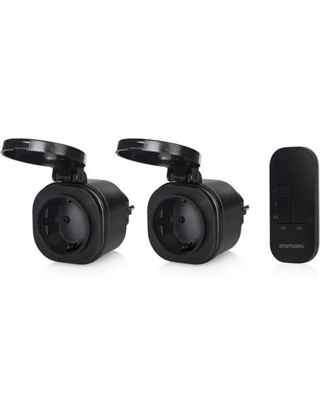 Set de Mini Enchufes para Exterior Smartwares SH4-99653/ Negros