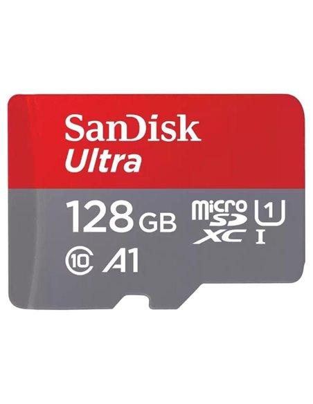 Tarjeta de Memoria SanDisk Ultra 128GB microSD XC con Adaptador/ Clase 10/ 140MBs