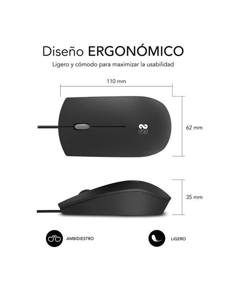 Ratón Subblim Business Silencioso/ Hasta 1200 DPI