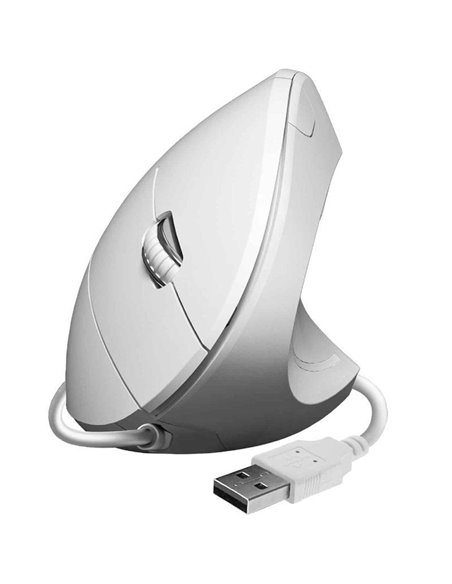 Ratón Ergonómico Subblim Glide Vertical Ergo Wired/ Hasta 1600 DPI/ Blanco