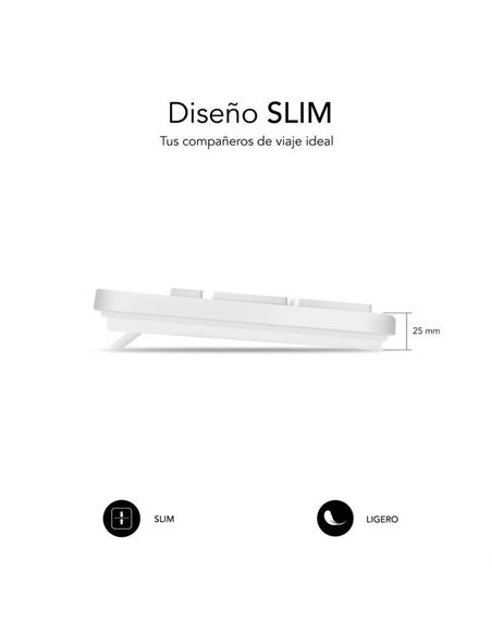 Teclado Subblim Business Slim Silencioso/ Blanco