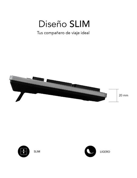 Teclado Subblim Wired Ergo Keys Silent Flat HQ/ Gris