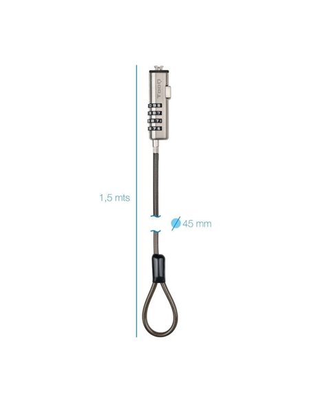 Cable de Seguridad Tipo NANO para Portátiles TooQ TQCLKC0035-G/ 1.5m