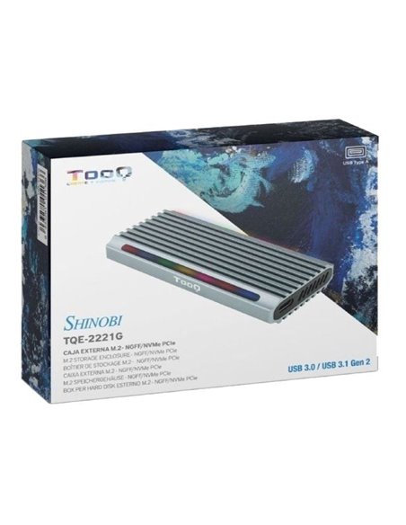 Caja Externa para Disco SSD M.2 NVMe TooQ TQE-2221G/ USB 3.1 Gen2/ Sin tornillos