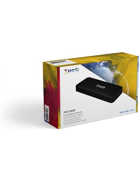 Caja Externa para Disco SSD M.2 NVMe TooQ TQE-2280B/ USB 3.1/ Sin tornillos