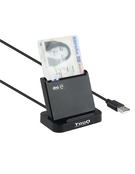 Lector de DNI TooQ TQR-220B/ USB 2.0/ Negro