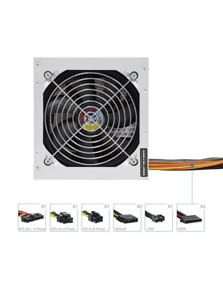 Fuente de Alimentación TooQ TQAPOLO-500SP/ 500W/ Ventilador 12cm