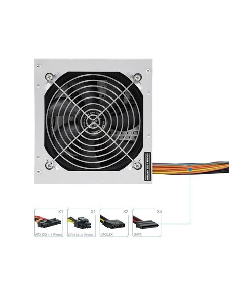 Fuente de Alimentación TooQ TQEP-500S-INT/ 500W/ Ventilador 12cm