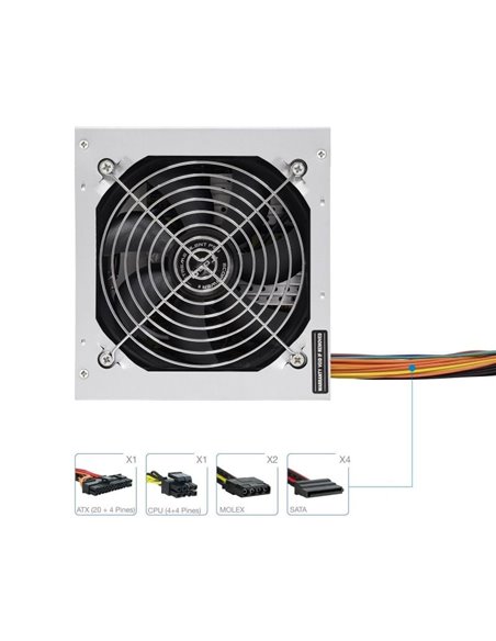 Fuente de Alimentación Tooq TQEP-500SSE-O OEM/ 500W/ Ventilador 12cm