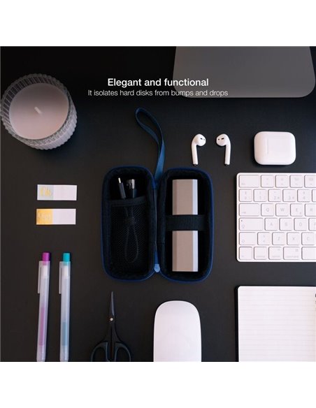 Funda para Disco Externo M2 TooQ TQBC-M201PB/ Azul Pacífico