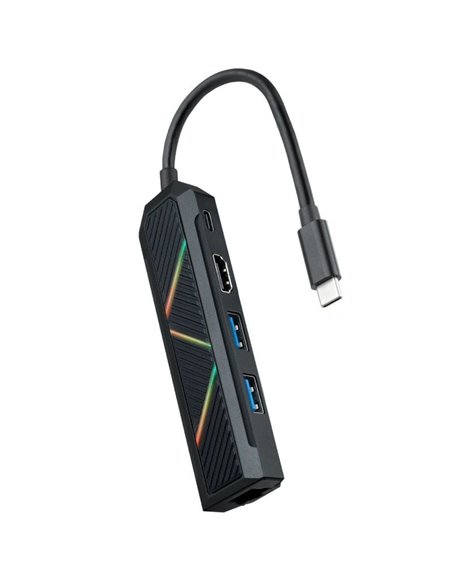 Docking USB Tipo-C Nanocable 10.16.0501/ 2xUSB/ 1xUSB Tipo-C PD/ 1xHDMI/ 1xRJ45/ Negro
