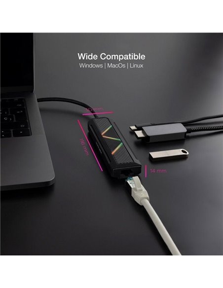 Docking USB Tipo-C Nanocable 10.16.0501/ 2xUSB/ 1xUSB Tipo-C PD/ 1xHDMI/ 1xRJ45/ Negro