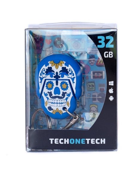 Pendrive 32GB Tech One Tech Calavera Blue Monday USB 2.0