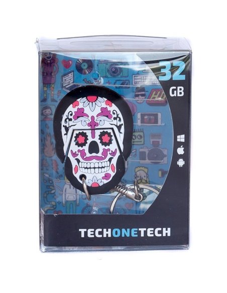 Pendrive 32GB Tech One Tech Calavera Pinky USB 2.0