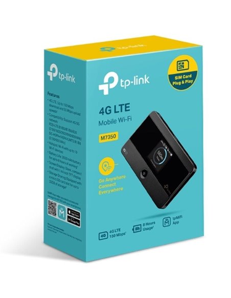 Modem Inalámbrico 4G TP-Link M7350 150Mbps/ 2.4GHz 5GHz/ 1 Antena/ WiFi 802.11a/b/g/n