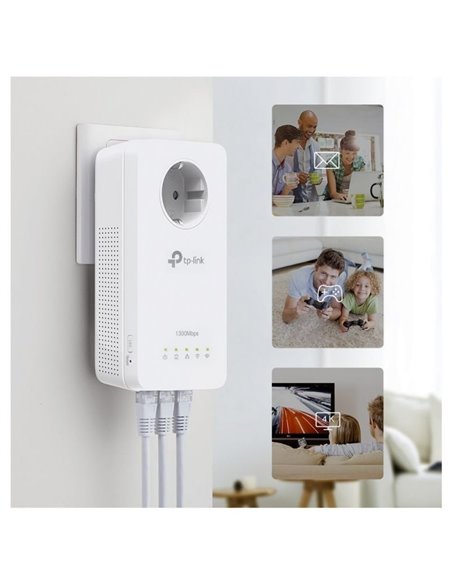 Adaptador Powerline TP-Link AV1300 1300Mbps/ Alcance 300m/ Pack de 2