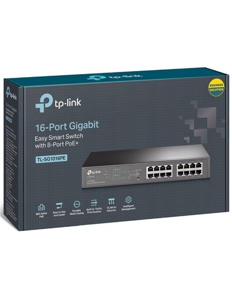 Switch TP-Link TL-SG1016PE/ 16 Puertos/ RJ45 10/100/1000/ PoE+