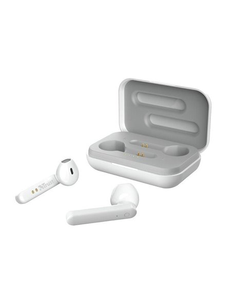 Auriculares Bluetooth Trust Primo Touch con estuche de carga/ Autonomía 4h/ Blancos