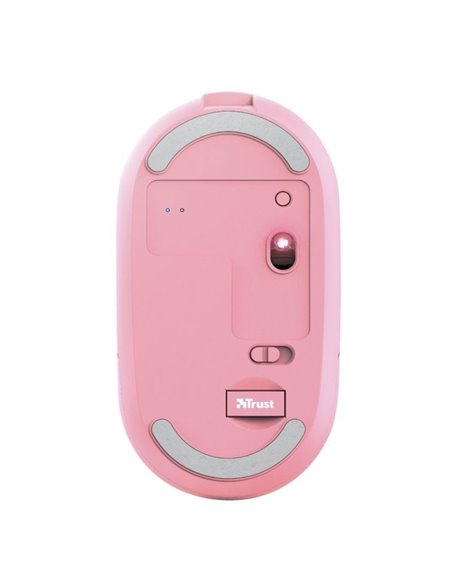 Ratón Inalámbrico por Bluetooth Trust Puck/ Batería recargable/ Hasta 1600 DPI/ Rosa