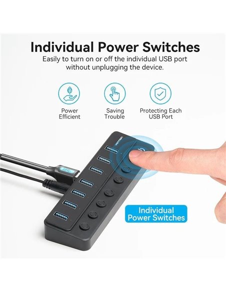 Hub USB 3.0 Vention CHXB0-EU/ 7xUSB