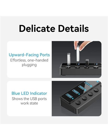 Hub USB 3.0 Vention CHXB0-EU/ 7xUSB