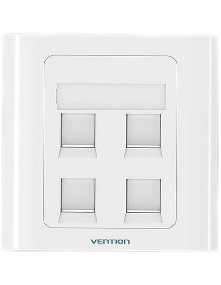 Placa de Pared Tipo 86 Vention IFCW0/ 4 Puertos RJ45