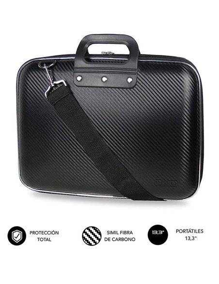 Maletín subblim eva carbon para portátiles hasta 13.3'/ semi rígido/ negro