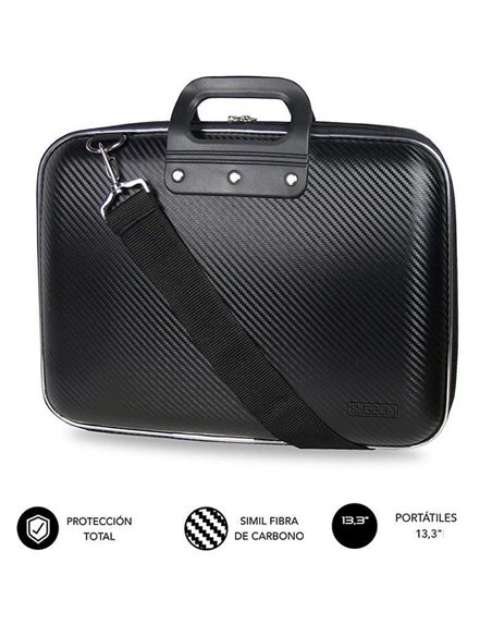 Maletín subblim eva carbon para portátiles hasta 13.3'/ semi rígido/ negro