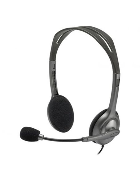Auriculares logitech h111/ con micrófono/ jack 3.5/ negros