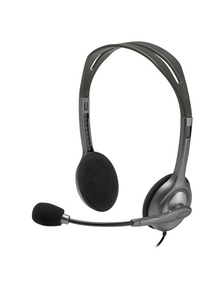 Auriculares logitech h111/ con micrófono/ jack 3.5/ negros