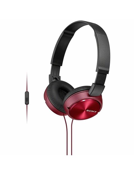 Auriculares sony mdrzx310apr/ con micrófono/ jack 3.5/ rojos