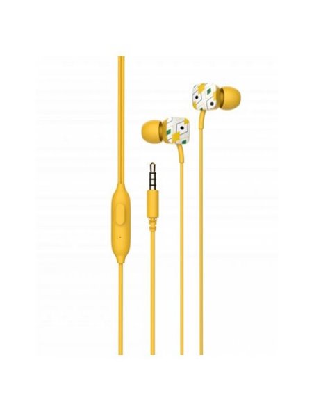 Auriculares intrauditivos spc hype/ con micrófono/ jack 3.5/ amarillos