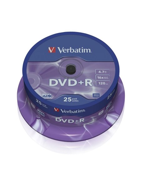 Dvd+r verbatim advanced azo 16x/ tarrina-25uds