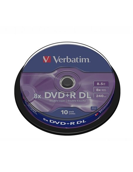 Dvd+r doble capa verbatim advanced azo 8x/ tarrina-10uds