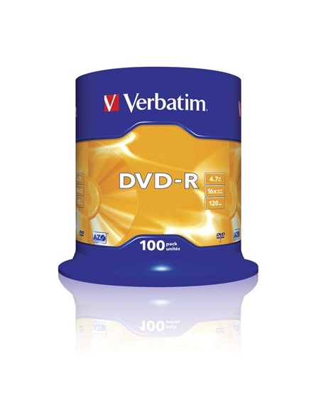 Dvd-r verbatim advanced azo 16x/ tarrina-100uds