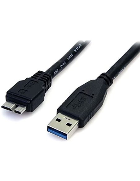 Cable USB 3.0 Super Speed SS Micro USB B Macho a USB A Macho Negro 50cm
